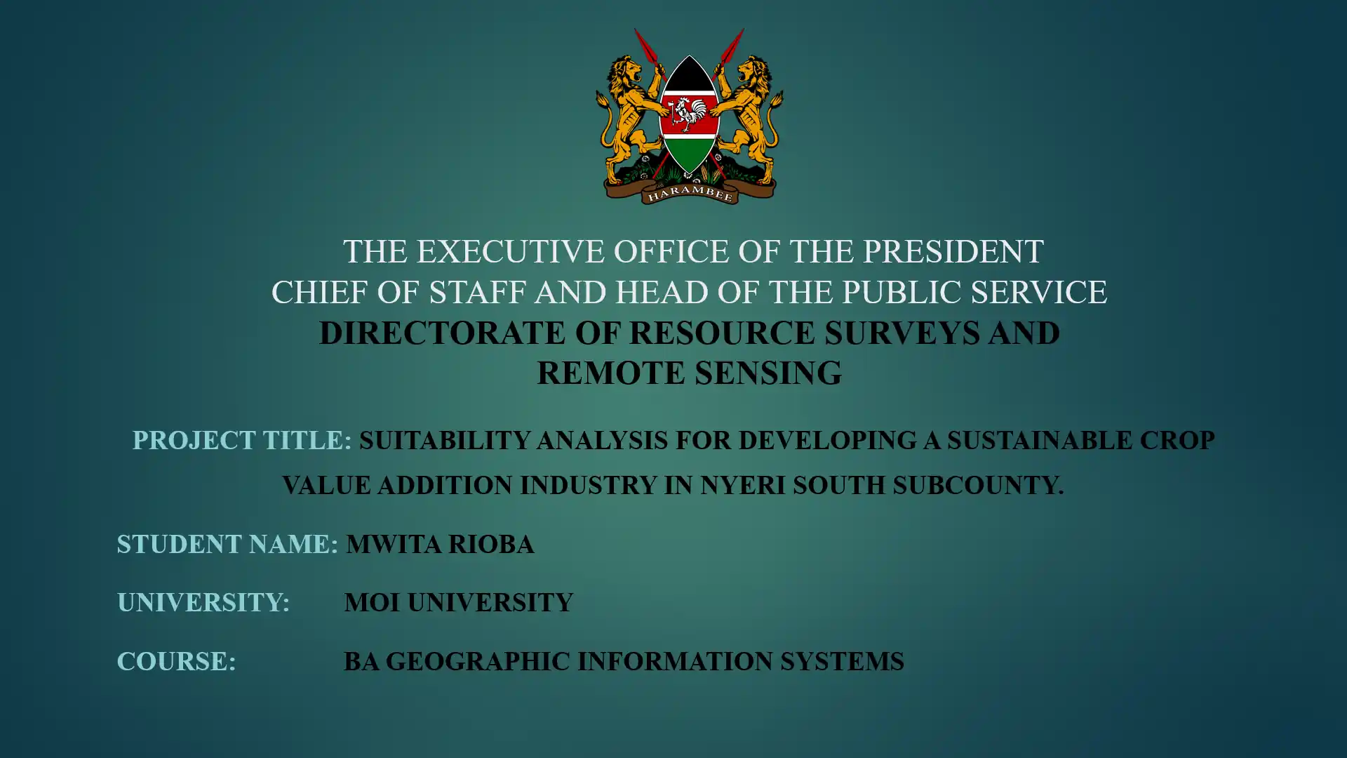 DRSRS site suitability project — slide 1 of 23